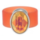 Ring Belt Kautschuk Silber plated . Crystal Astral Pink Gr.58