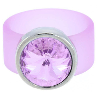 Ring Belt Kautschuk Silber plated . Crystal Violet Gr.54