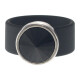 Ring Belt Kautschuk Silber plated . Crystal Jet Gr.58