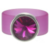 Ring Belt Kautschuk Silber plated . Crystal Fuchsia Gr.54