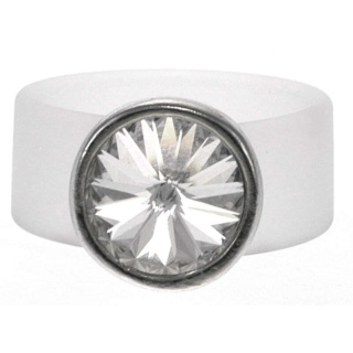 Ring Belt Kautschuk Silber plated . Crystal Crystal (W) Gr.54