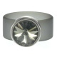Ring Belt Kautschuk Silber plated . Crystal Black Diamond Gr.56