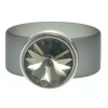 Ring Belt Kautschuk Silber plated . Crystal Black Diamond...