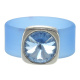 Ring Belt Kautschuk Silber plated . Crystal Lt. Saphire Gr.54