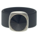 Ring Belt Kautschuk Silber plated . Crystal Jet Gr.58