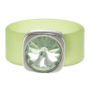 Ring Belt Kautschuk Silber plated . Crystal Chrysolite Gr.58