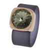 Ring Belt Kautschuk Rosegold plated . Crystal Black Diamond