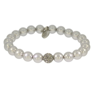 Armband Pave Swarovski® Swaro Pearl Li. Grey . Pave Kugel...