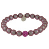 Armband Pave . Perle Iridescent Red . Pave Kugel Fuchsia