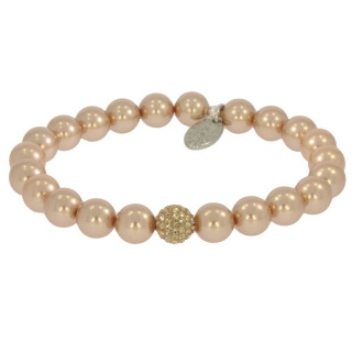 Armband Pave Swarovski® Swaro Pearl Roesgold . Pave Kugel...