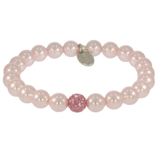 Armband Pave Swarovski® Swaro Pearl Rose . Pave Kugel Li....