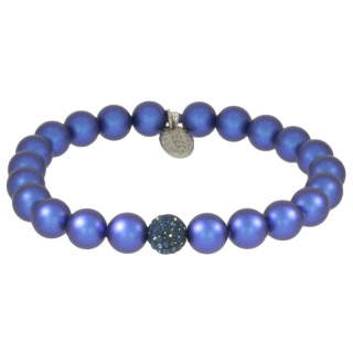Armband Pave . Perle Iridescent Dark Blue . Pave Kugel Montana