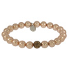 Armband Pave . Perle Rosegold . Pave Kugel Smoked Topaz