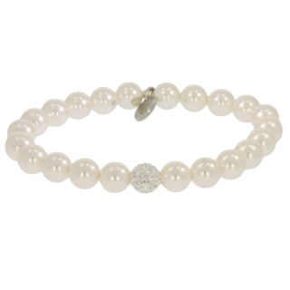 Armband Pave . Perle White . Pave Kugel Crystal