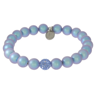 Armband Pave . Perle Iridescent Lt. Blue . Pave Kugel Lt. Saphire