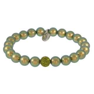 Armband Pave . Perle Iris Green . Pave Kugel Olivine