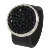 Ring Caviar Kautschuk Silber plated . Crystal Jet