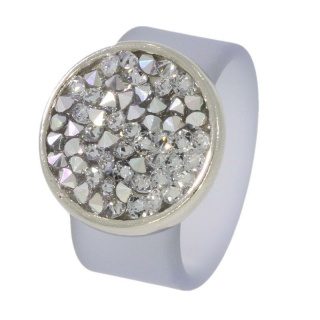 Ring Caviar Kautschuk Silber plated . Crystal Comet Argent Light GR58