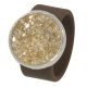 Ring Caviar Kautschuk Silber plated . Crystal Golden Shadow GR56