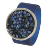Ring Caviar Kautschuk Silber plated . Crystal Montana GR54