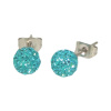 Ohrstecker Pave . Pave Kugel Blue Zircon