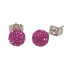 Ohrstecker Pave . Pave Kugel Fuchsia