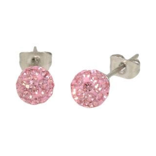 Ohrstecker Pave . Pave Kugel Lt. Rose