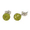 Ohrstecker Pave . Pave Kugel Olivine
