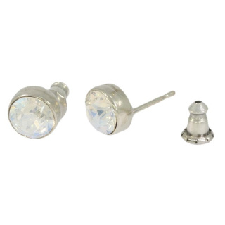 Ohrstecker Basics Silber plated . Crystal Moonlight . 6mm
