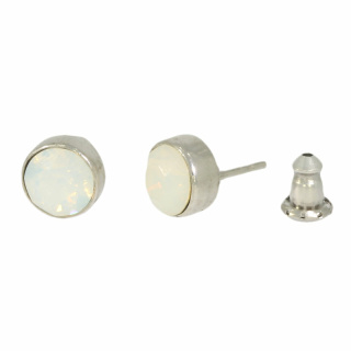 Ohrstecker Basics Silber plated . Crystal White Opal