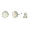 Ohrstecker Basics Silber plated . Crystal White Opal . 6mm