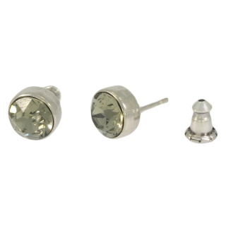 Ohrstecker Basics Silber plated . Crystal Black Diamond . 6mm