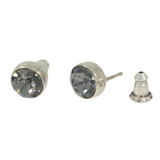 Ohrstecker Basics Silber plated . Crystal Silver Night . 6mm