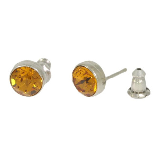 Ohrstecker Basics Silber plated . Crystal Topaz . 6mm