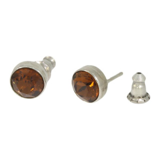 Ohrstecker Basics Silber plated . Crystal Smoked Topaz