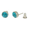 Ohrstecker Basics Silber plated . Crystal Blue Zircon . 6mm