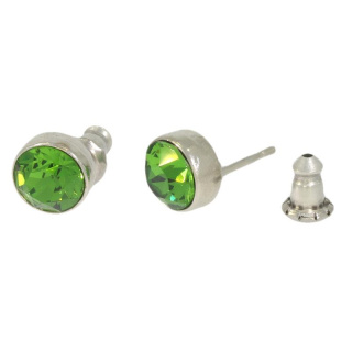 Ohrstecker Basics Silber plated . Crystal Fern Green . 6mm