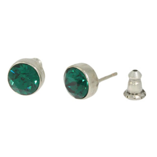 Ohrstecker Basics Silber plated . Crystal Emerald . 6mm