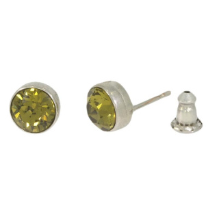 Ohrstecker Basics Silber plated . Crystal Khaki . 6mm