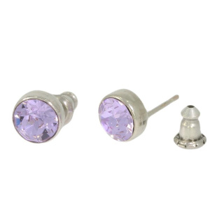 Ohrstecker Basics Silber plated . Crystal Violet . 6mm