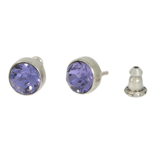 Ohrstecker Basics Silber plated . Crystal Tanzanite . 6mm