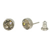 Ohrstecker Basics Silber plated . Crystal Greige . 6mm