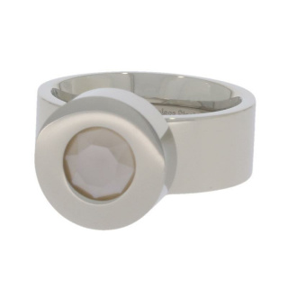 Ring Change Edelstahl . Swarovski® Crystal Ivory Cream
