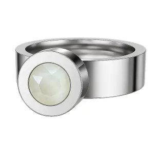 Ring Change Edelstahl . Crystal Ivory Cream