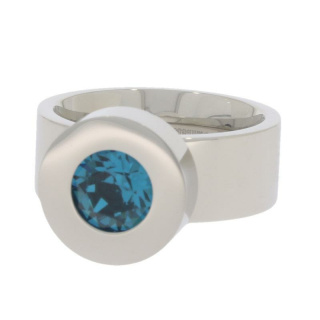Ring Change Edelstahl . Swarovski® Crystal Indicolite