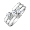 Ring 3er Set Olympia Edelstahl Silber . Crystal Crystal