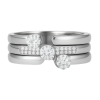 Ring 3er Set Olympia Edelstahl Silber . Crystal Crystal