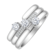Ring 3er Set Olympia Edelstahl Silber . Crystal Crystal