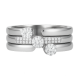 Ring 3er Set Olympia Edelstahl Silber . Crystal Crystal Gr.54