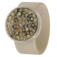 Ring Caviar Kautschuk Silber plated . Crystal Peach Mix GR60